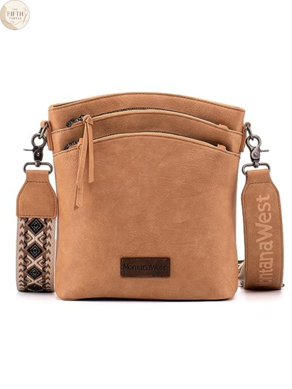 Montana West Crossbody Bag Multi Zip Pocket Guitar Strap CCW Sling Purse